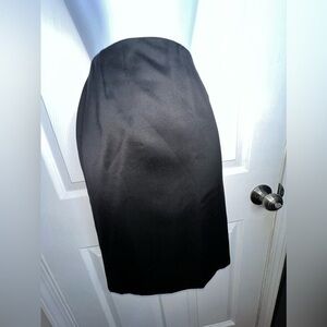 Anne Klein Petites 4 Black Wool Straight Lined Pencil Skirt Suit Classic 4P